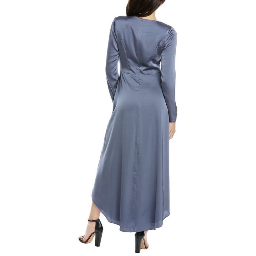 Kay Unger Womens Helena Hi-Low Midi Dress, Grey - Picture 2 of 3
